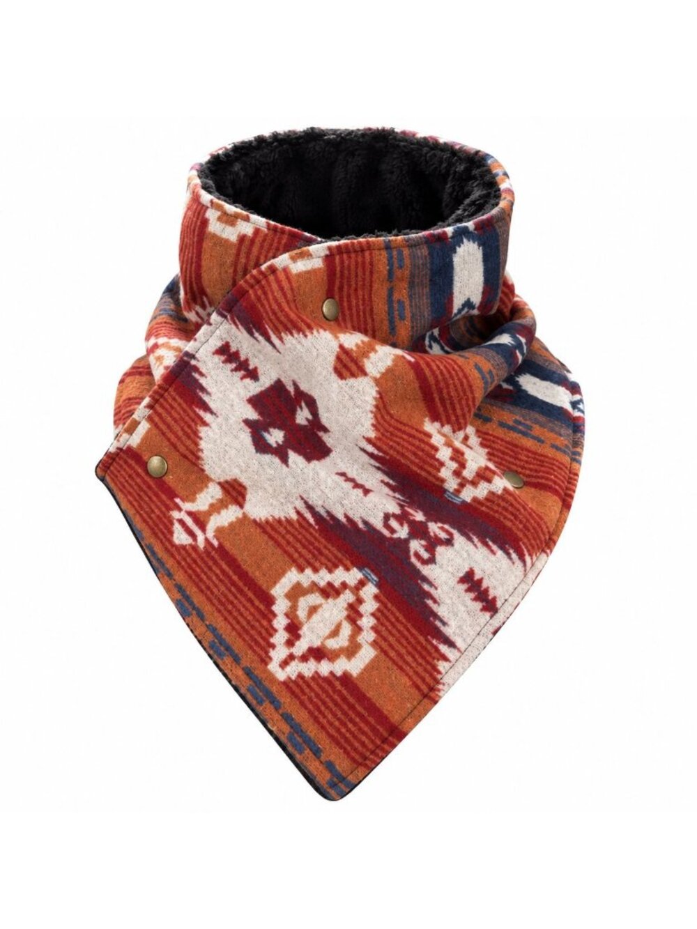 Western Cowl Neck Warmer Scarf Southwestern Fleece Minky Cowgirl Ranch Rust